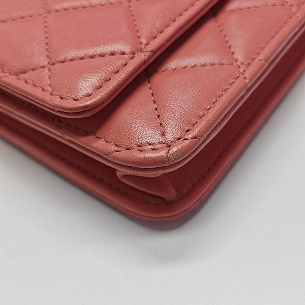 Quilted Lambskin Shoulder Bag Pink