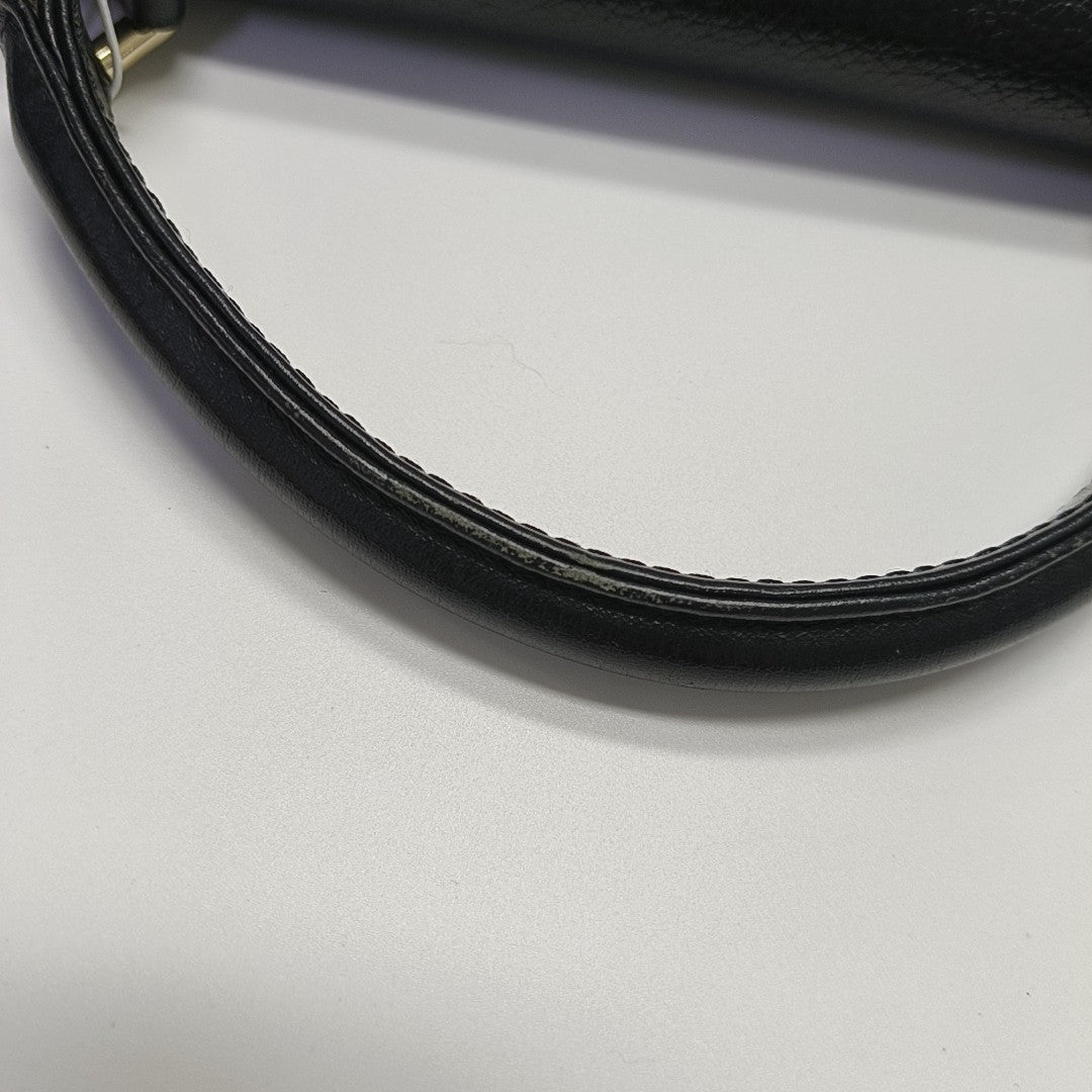 Calfskin Top Handle Bag Black