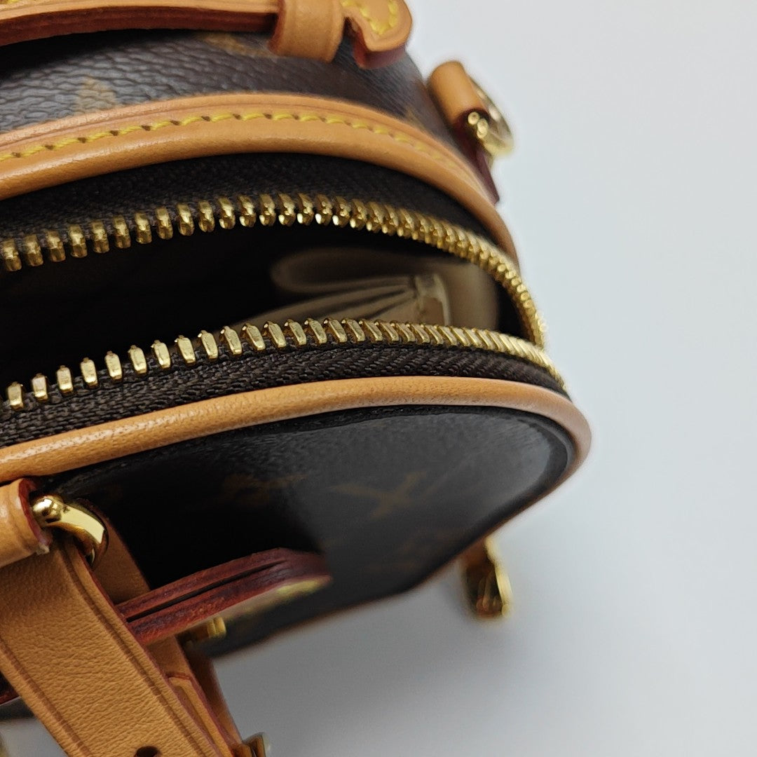 BOITE CHAPEAU Mini Monogram Coated Canvas Brown