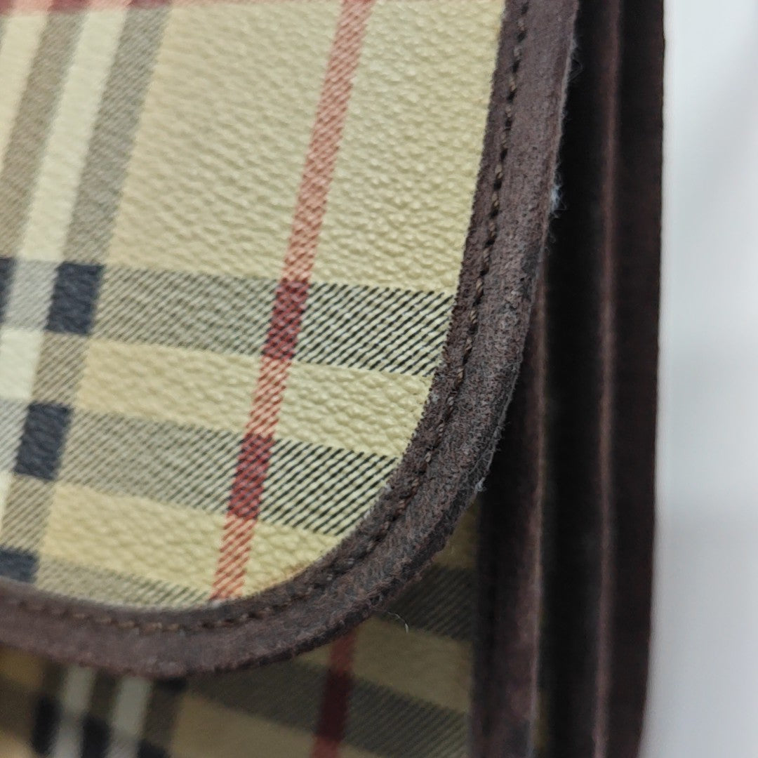 Coated Canvas Shoulder Bag Brown