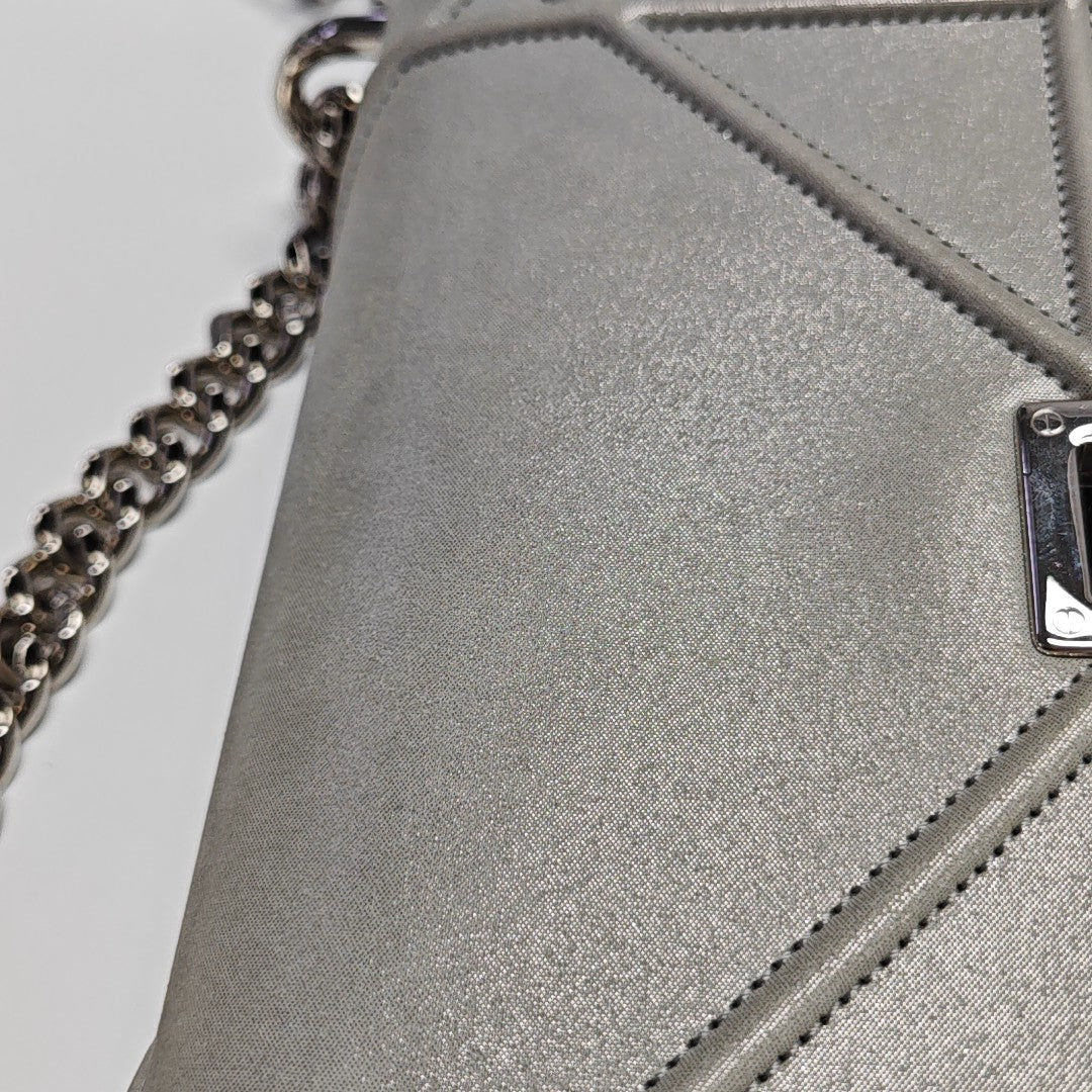 Diorama Small Cannage Calfskin Silver