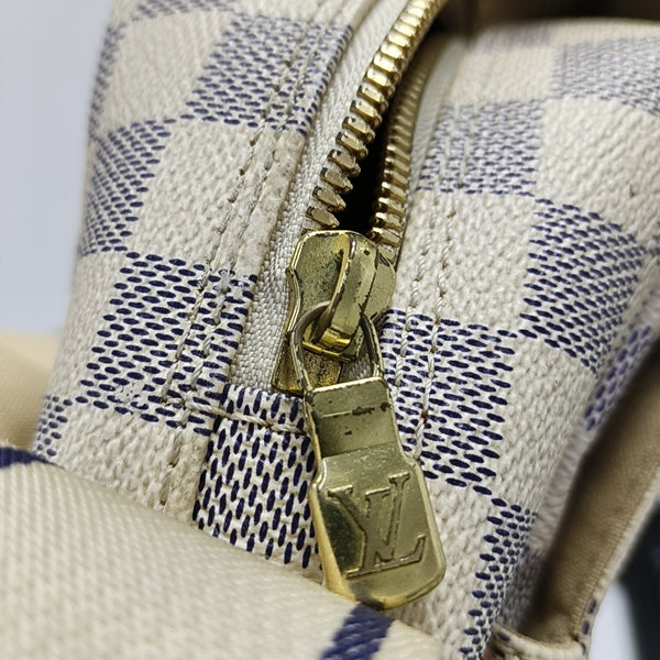 NAVIGLIO Damier Azur Coated Canvas White