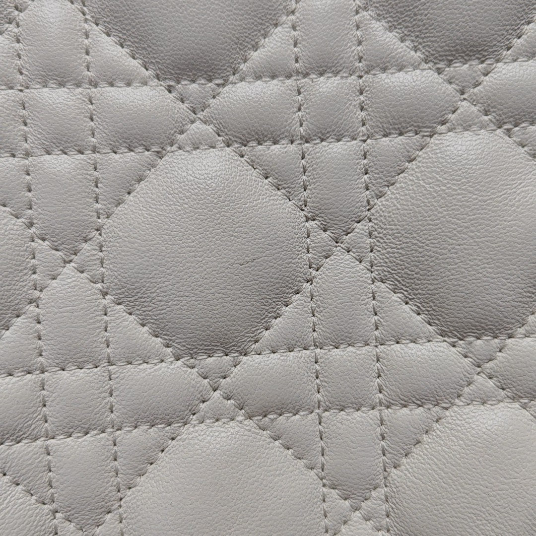 Cannage Lambskin Shoulder Bag Mini White