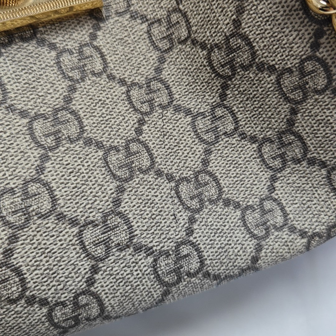 Padlock Medium Monogram Coated Canvas Beige