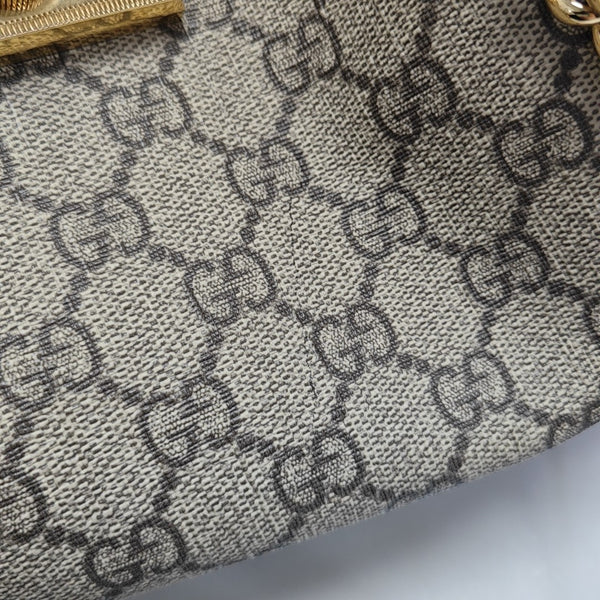 Padlock Medium Monogram Coated Canvas Beige