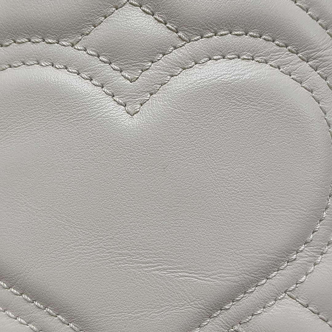 GG Marmont Mini Quilted Calfskin White