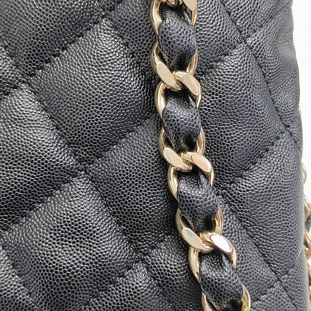 23K Quilted Calfskin Black