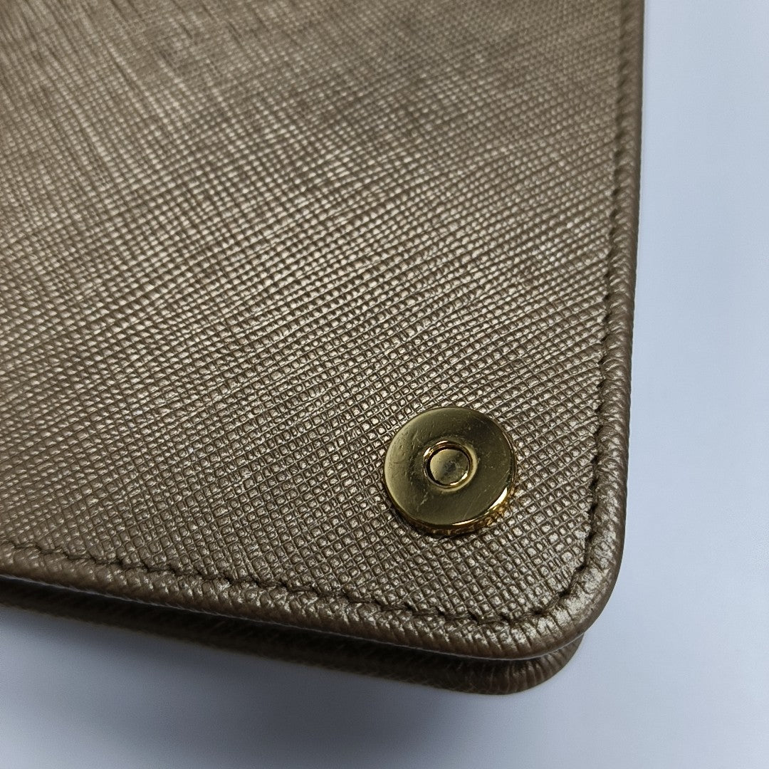 Saffiano Calfskin Crossbody Bag Beige