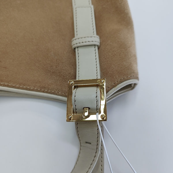 Suede Top Handle Bag Beige