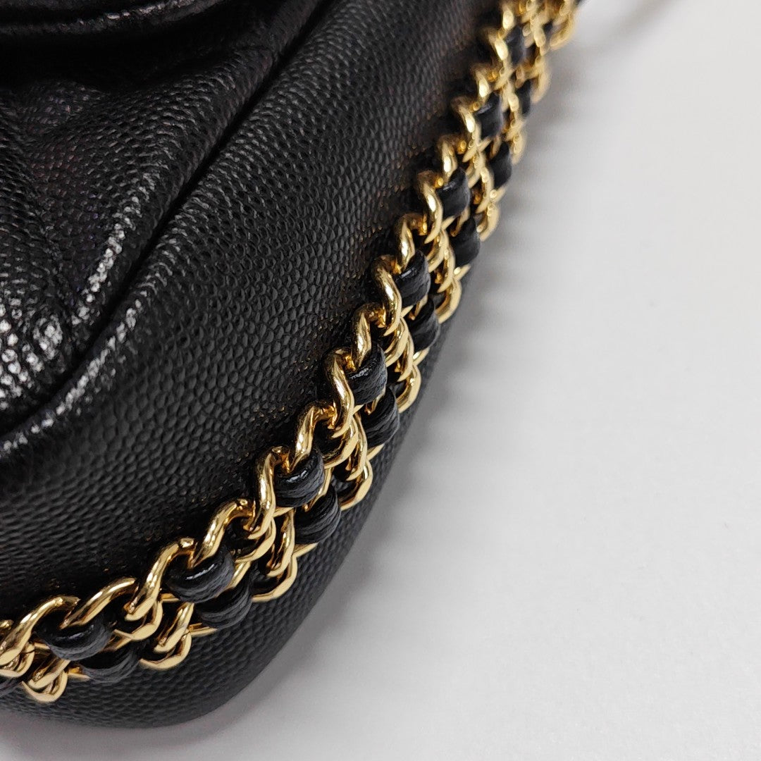 CLASSIC FLAP Mini Quilted Grained Calfskin Black