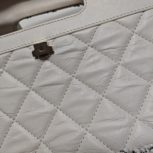 Quilted Calfskin Shoulder Bag White