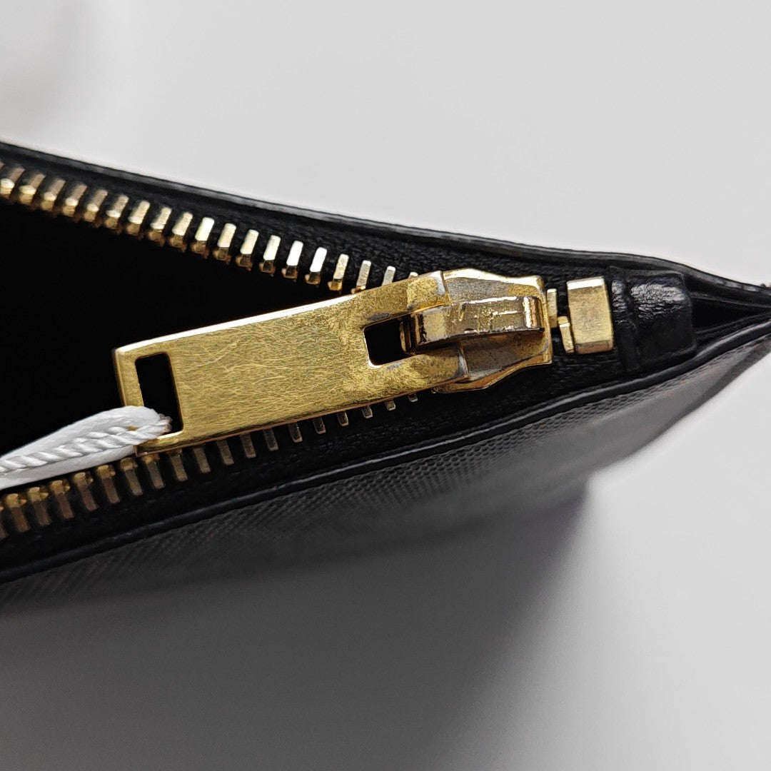 Coated Canvas Clutch Black