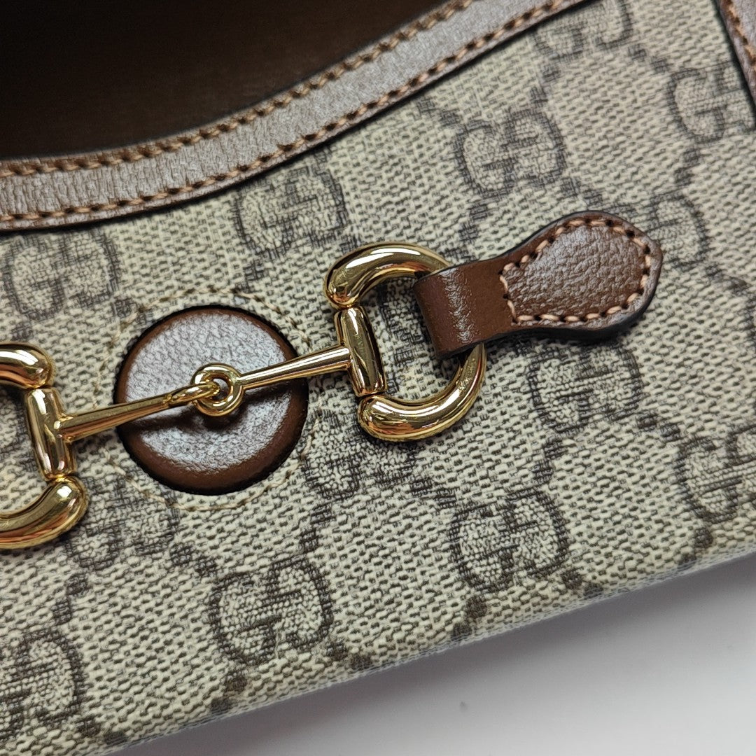 Horsebit 1955 Mini Monogram Coated Canvas Beige
