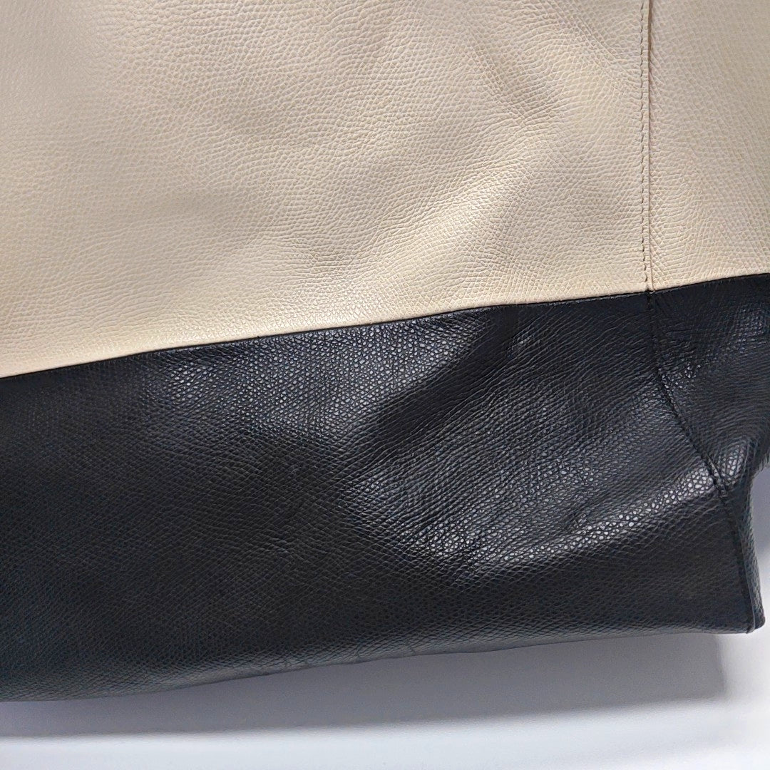 HORIZONTAL CABAS Calfskin White
