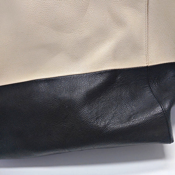HORIZONTAL CABAS Calfskin White