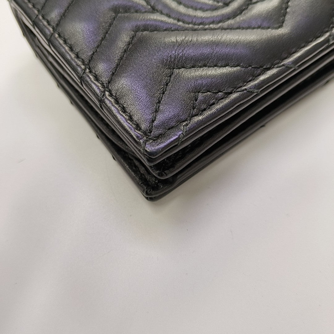 GG Marmont Mini Quilted Calfskin Black Wallet