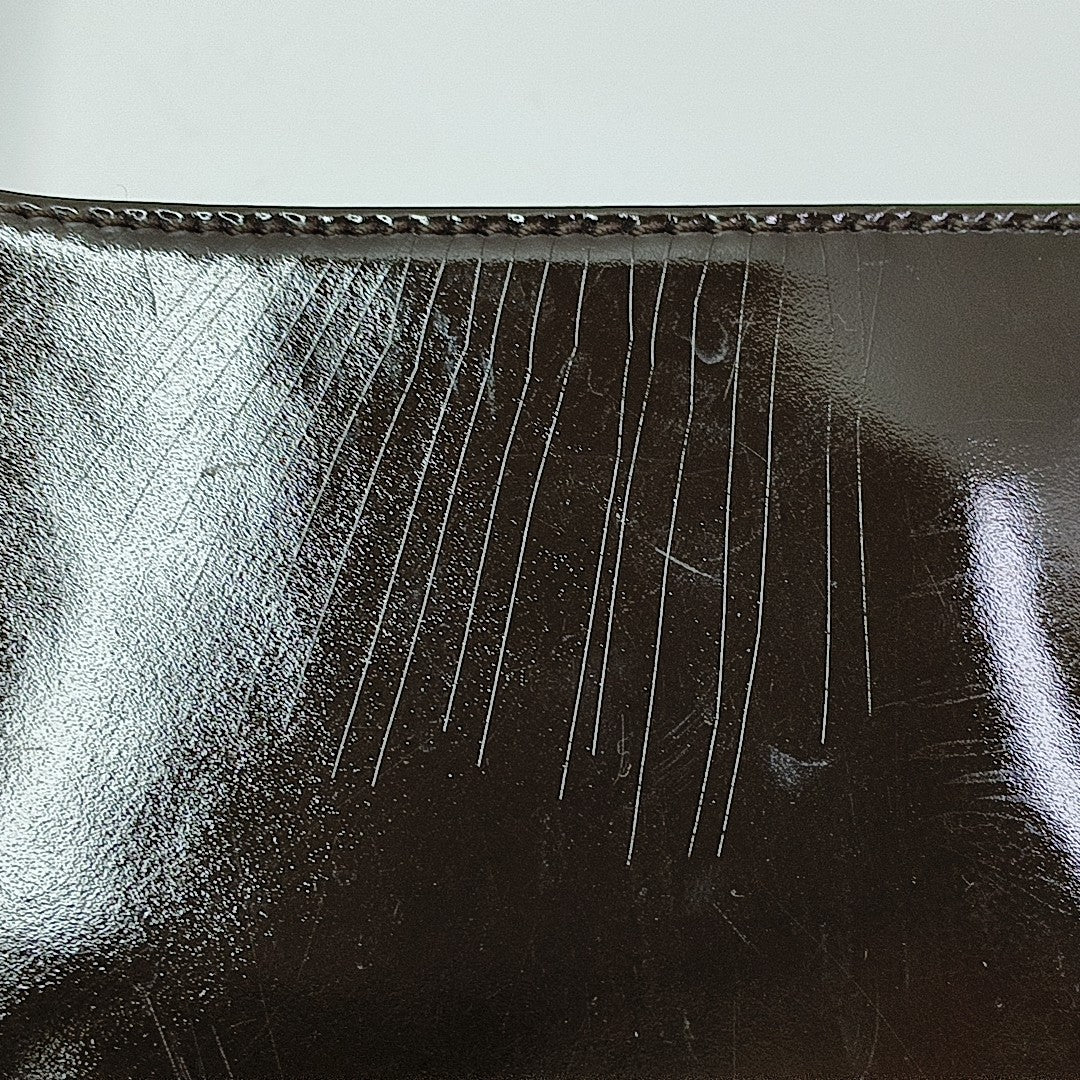Patent Leather Shoulder Bag Brown
