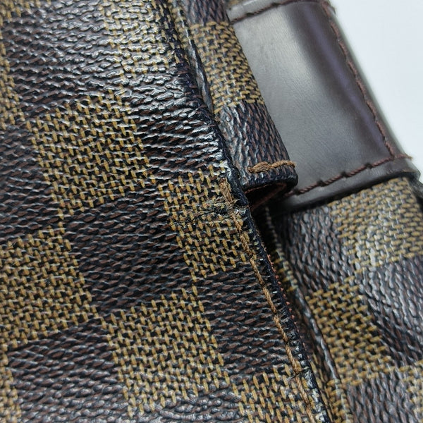 NAVIGLIO Damier Ebene Coated Canvas Brown