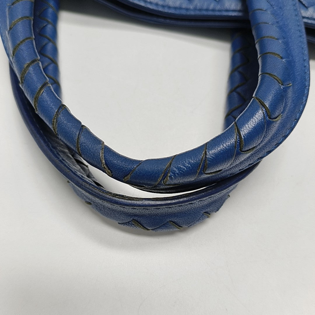 Bolso Tote de Piel de Cordero Azul