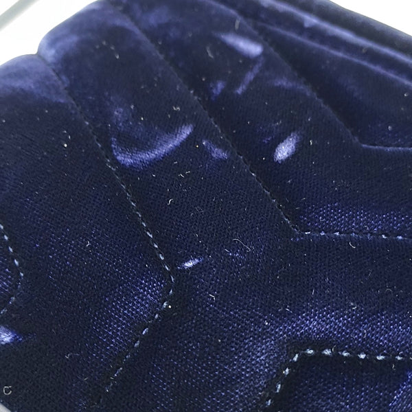 Authenticated pre-owned  LOULOU Extra Small Chevron Velvet Blue - Shoulder Bag at Looply