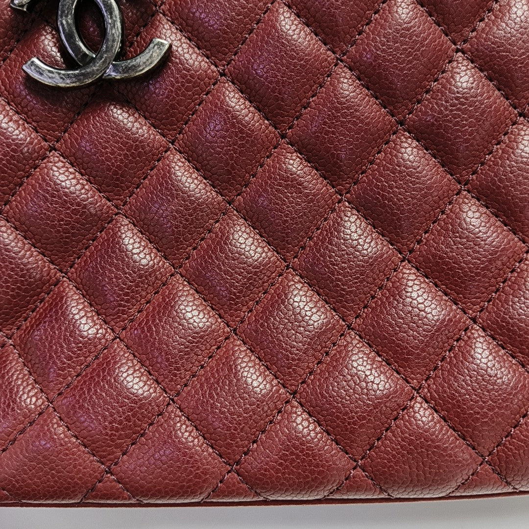 SHIVA Quilted Grained Calfskin Red