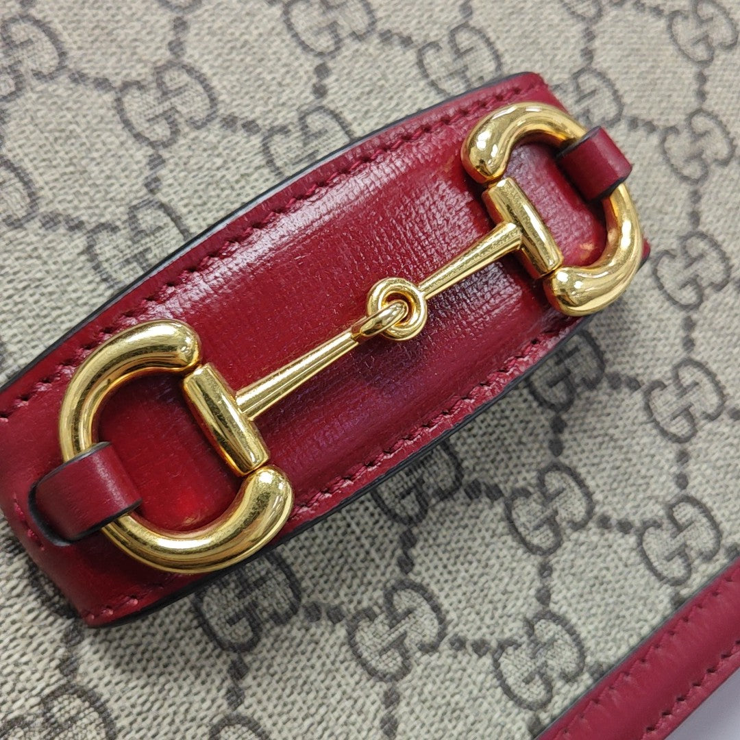 Horsebit 1955 Small Monogram Coated Canvas Beige