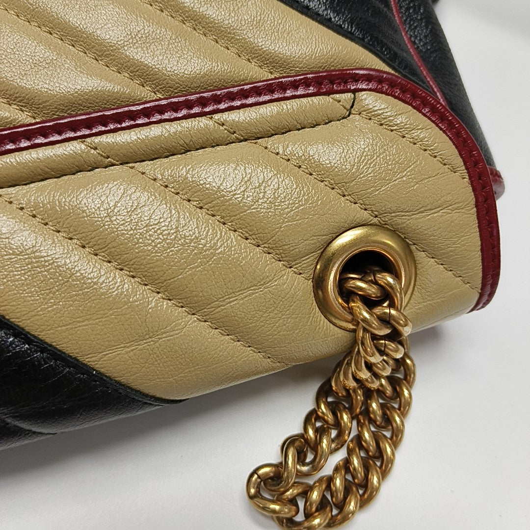 GG Marmont Medium Quilted Calfskin Multicolor