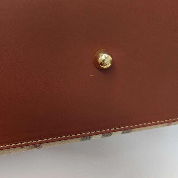 Coated Canvas Top Handle Bag Brown