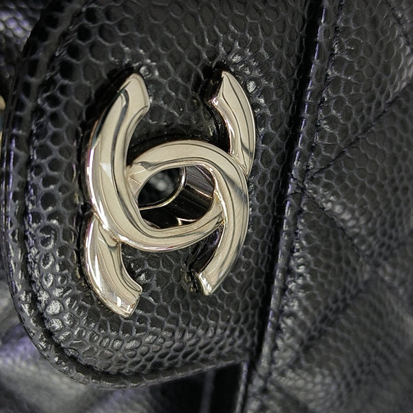 CLASSIC FLAP Small Quilted Grained Calfskin Black