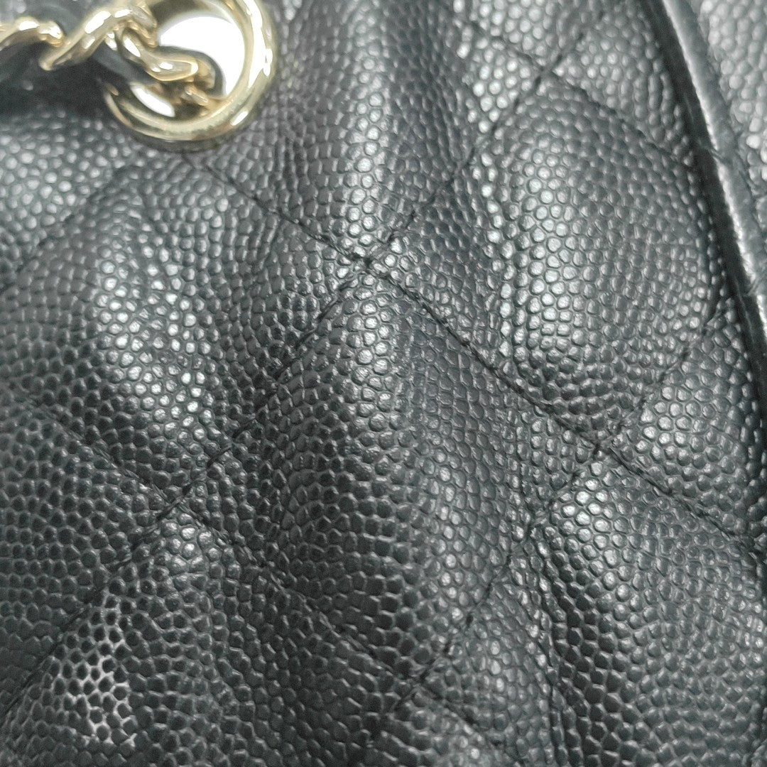 Grained Calfskin Shoulder Bag Black