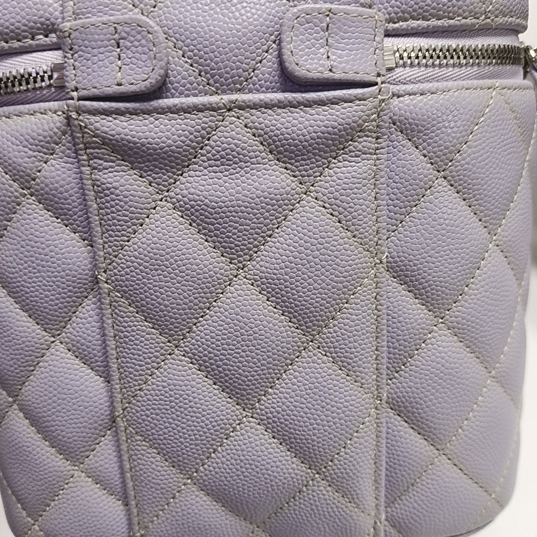 TRENDY CC Quilted Grained Calfskin Purple