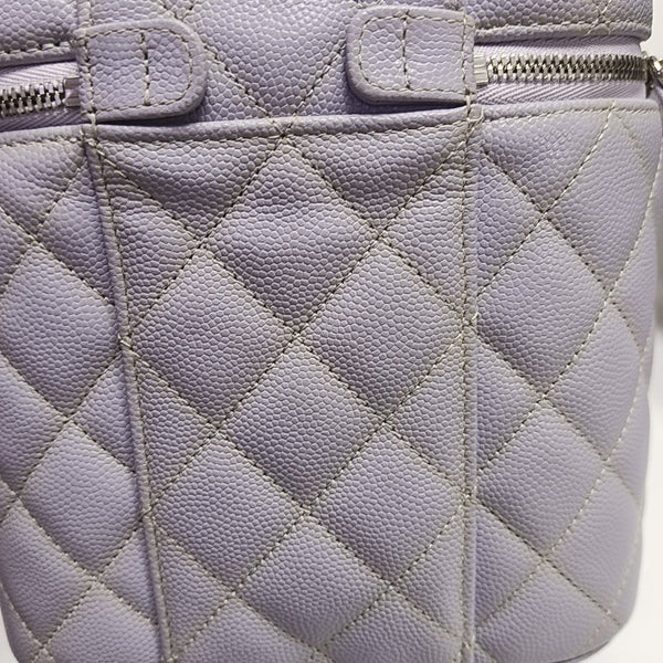 TRENDY CC Quilted Grained Calfskin Purple