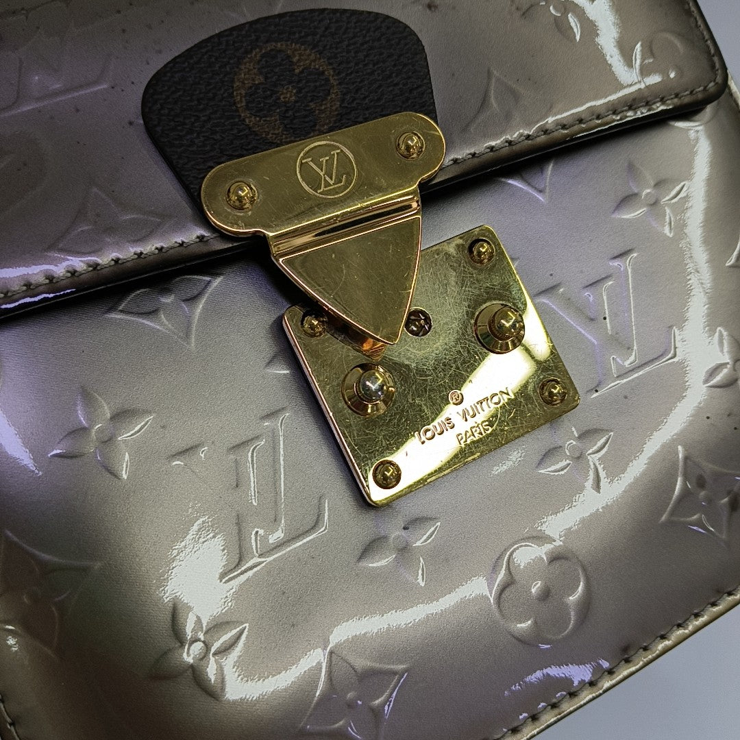 SPRING STREET Monogram Patent Leather Gray