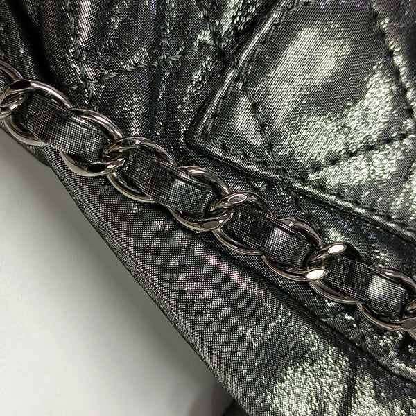 Quilted Calfskin Backpack Gray