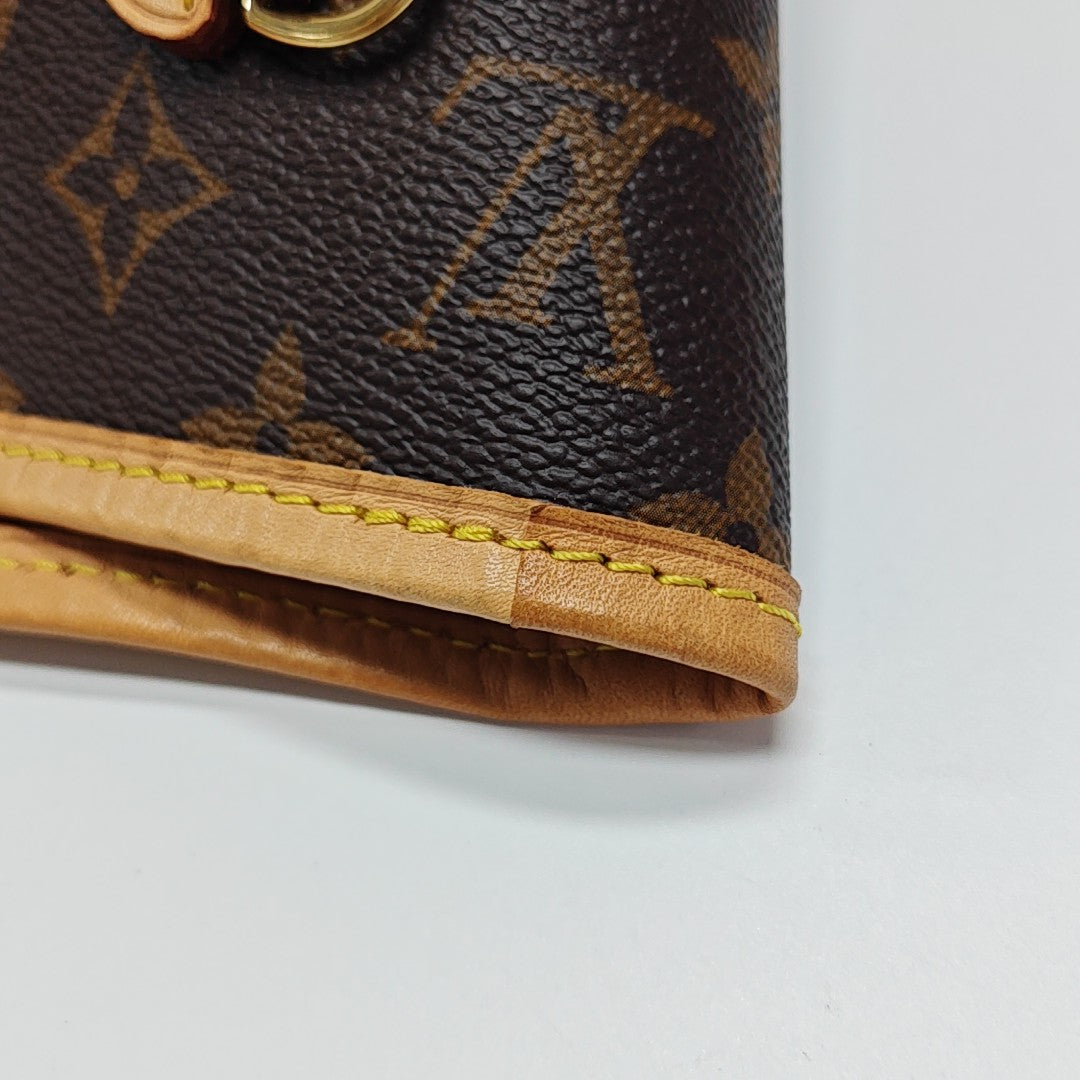 NEVERFULL MM Monogram Coated Canvas Brown