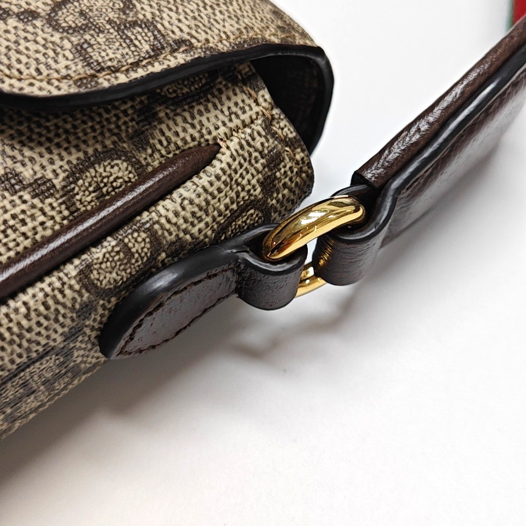 Ophidia Small Monogram Lona Revestida Beige