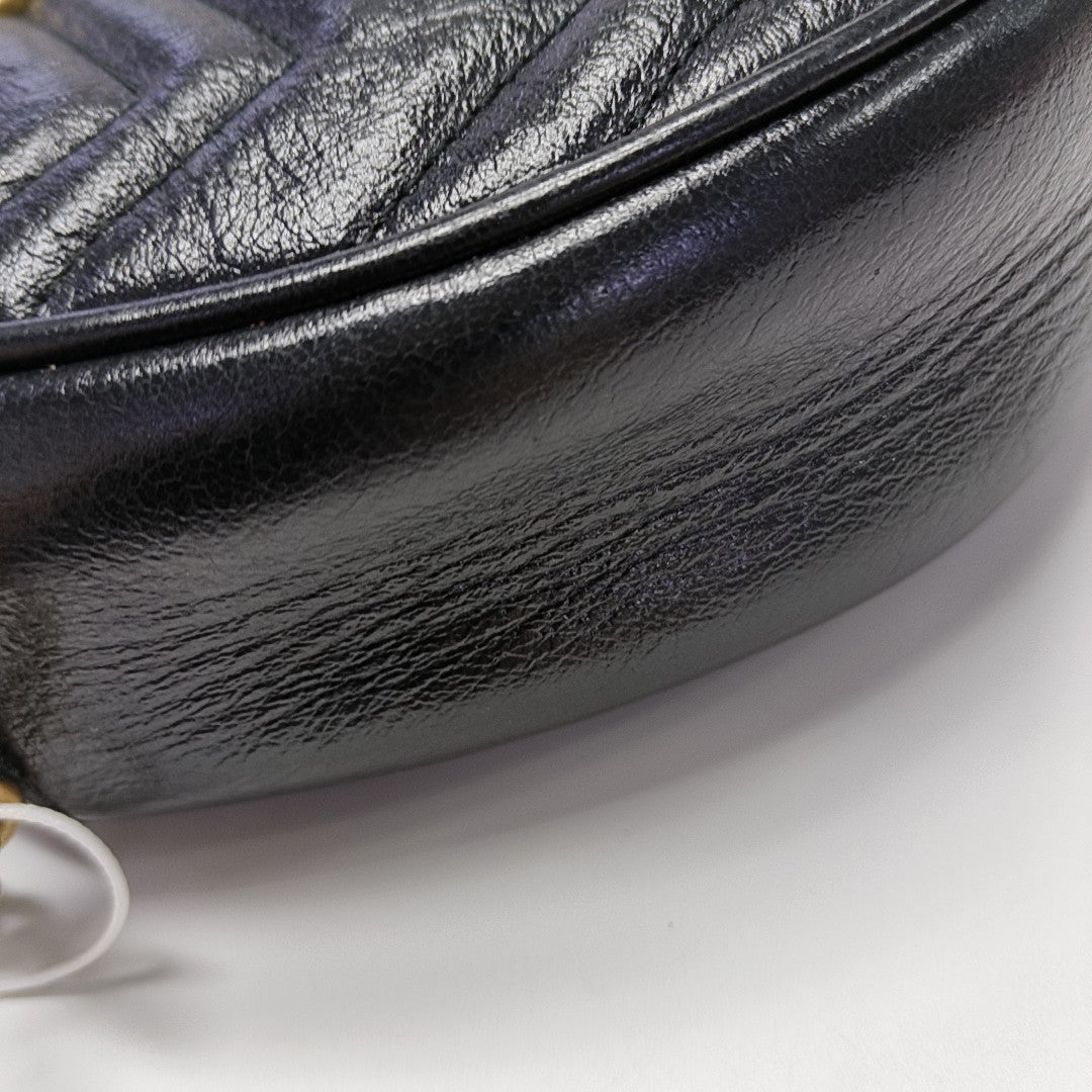 GG Marmont Mini Quilted Calfskin Black