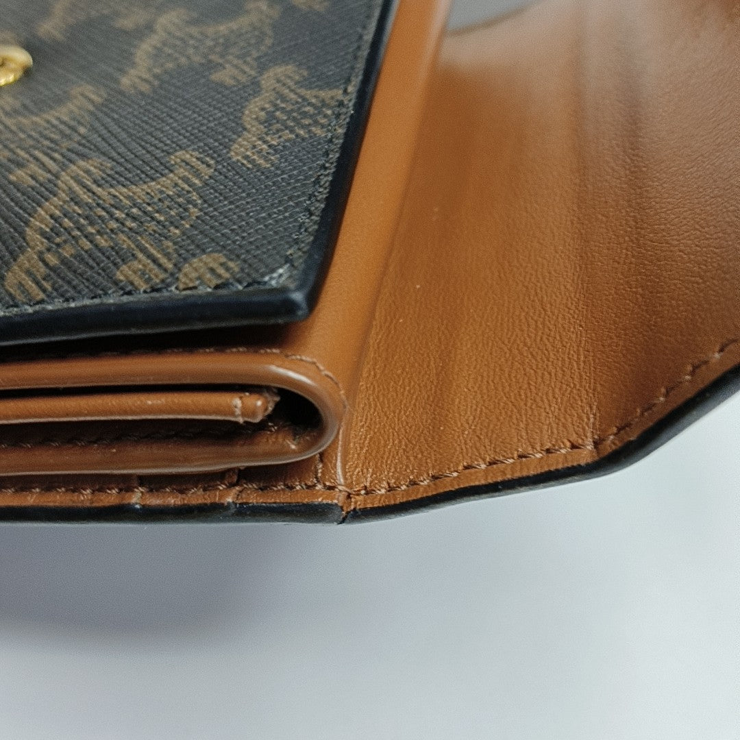 TRIOMPHE Small Coated Canvas Brown Wallet