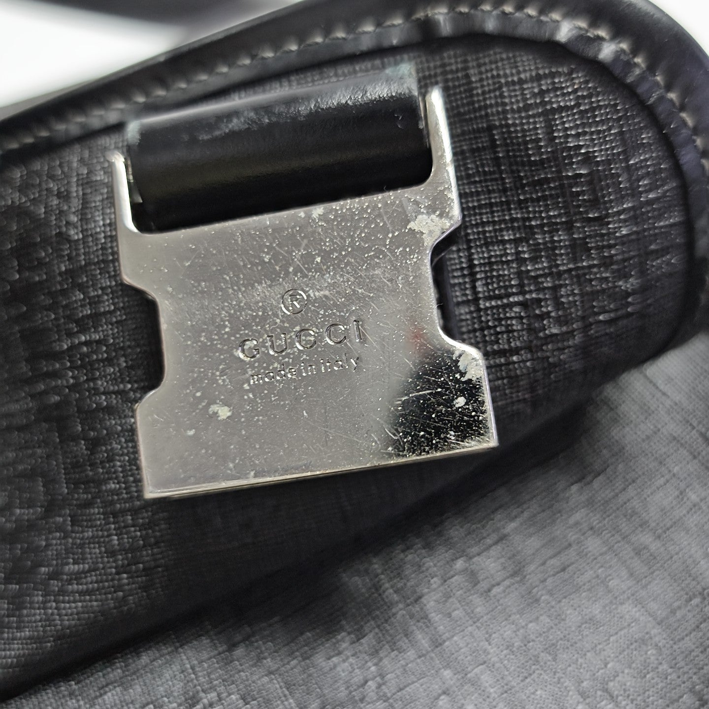 Coated Canvas Crossbody Bag Black