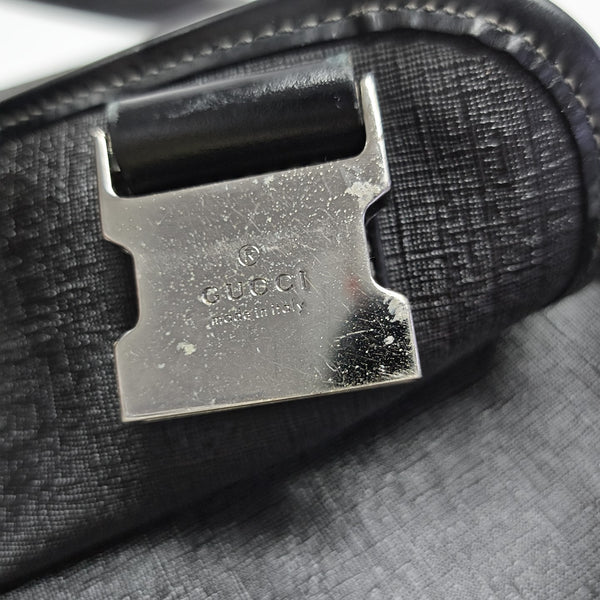 Coated Canvas Crossbody Bag Black