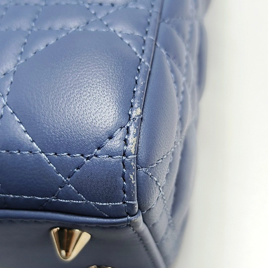 Lady Dior Small Quilted Lambskin Blue