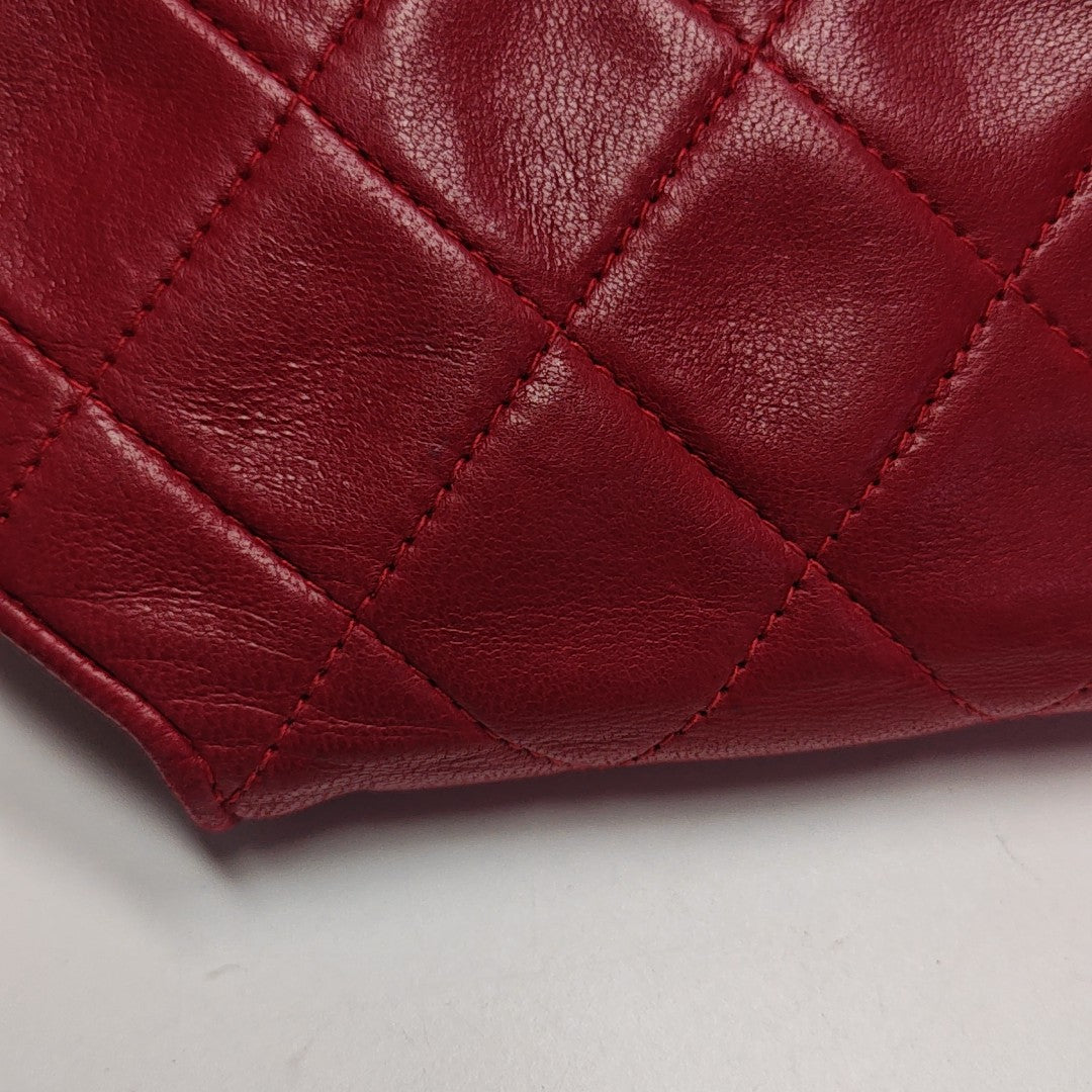 Quilted Lambskin Shoulder Bag Red