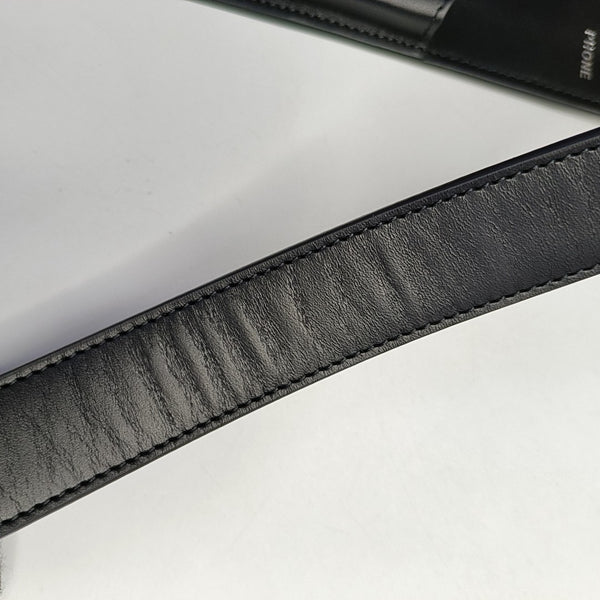 2 Pockets Leather Black
