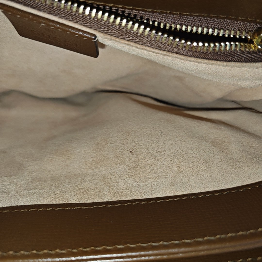 Horsebit 1955 Medium Monogram Coated Canvas Beige