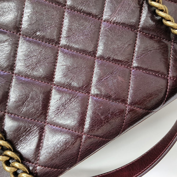 Quilted Calfskin Tote Bag Red