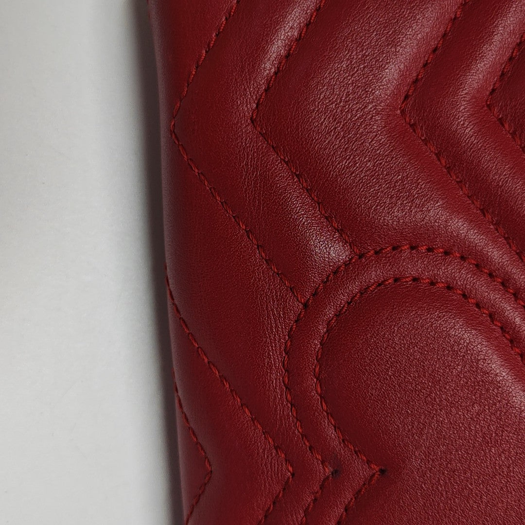 GG Marmont Super Mini Quilted Calfskin Red
