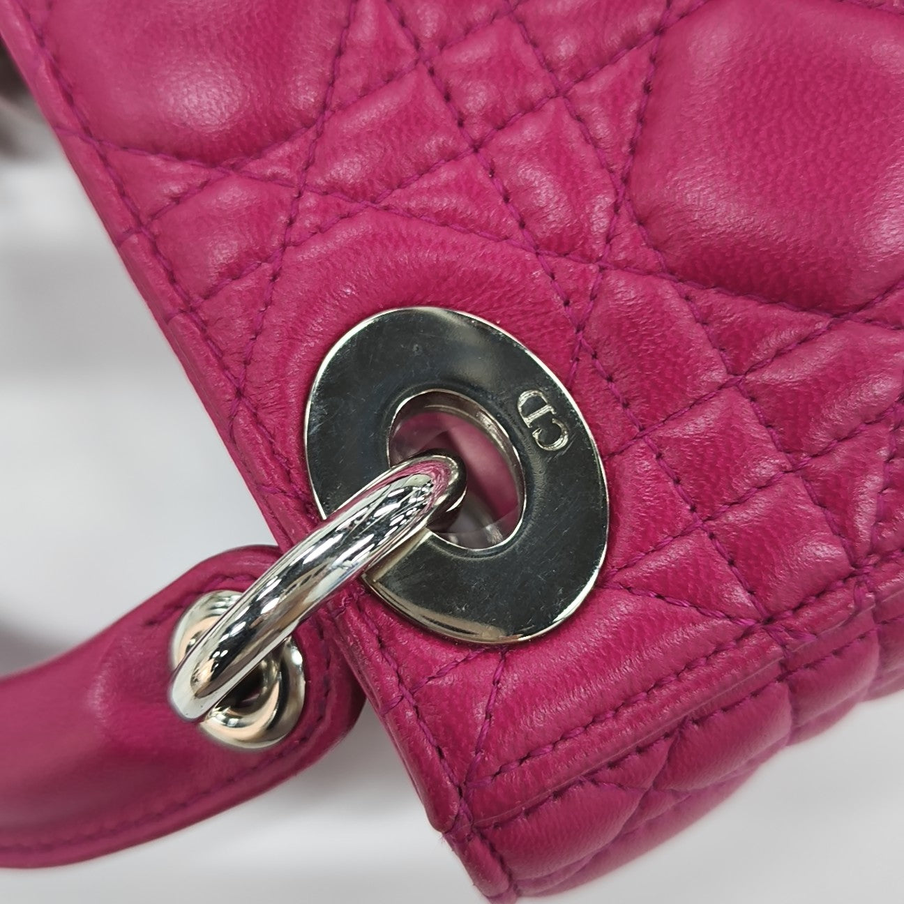 Lady Dior Mini Cannage Lambskin Red