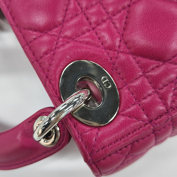 Lady Dior Mini Cannage Lambskin Red