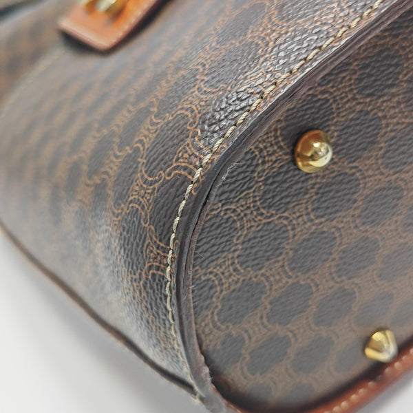 Coated Canvas Shoulder Bag Brown