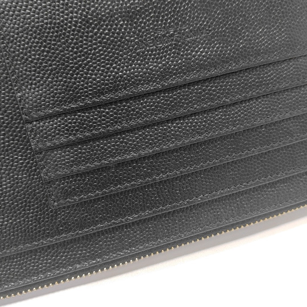 CASSANDRE Large Chevron Calfskin Black